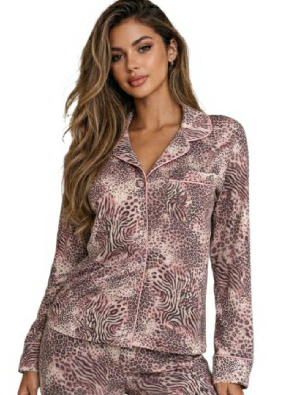 NWT SKIMS Sleep LONG SLEEVE BUTTON UP SET- S